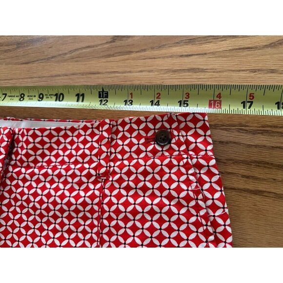 J Crew Women’s City Fit Chino Shorts Size 4 Red Orange White Flat Front Side Zip - Picture 8 of 10